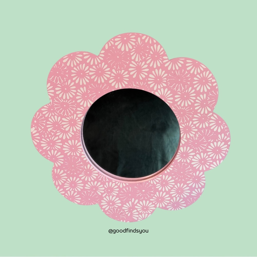Pink and White Floral Flower Mirror